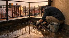 Så rensar du balkongavloppet på 10 minuter innan nästa skyfall