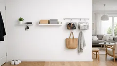 Hylla utan att borra: 3 enkla väggförvaringar med små fästen och en bräda