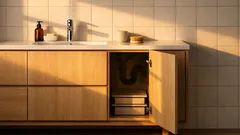 Så får du smart tvåvåningsförvaring under handfatet även när rören är i vägen