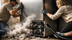 Så städar du bakom kylskåpet utan ryggont – steg för steg