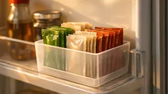 Så slipper du kaos i kylskåpsdörren med en smal box för påsar