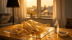 Ge din gamla golvlampa nytt liv med en mesh-lunchmatta – enkel lampskärm-makeover